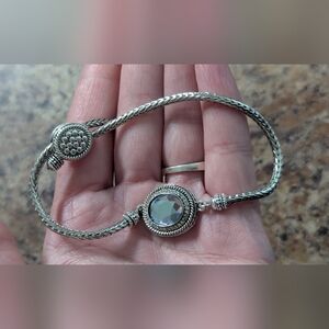 Light Blue and Silver Toggle Closure Bracelet